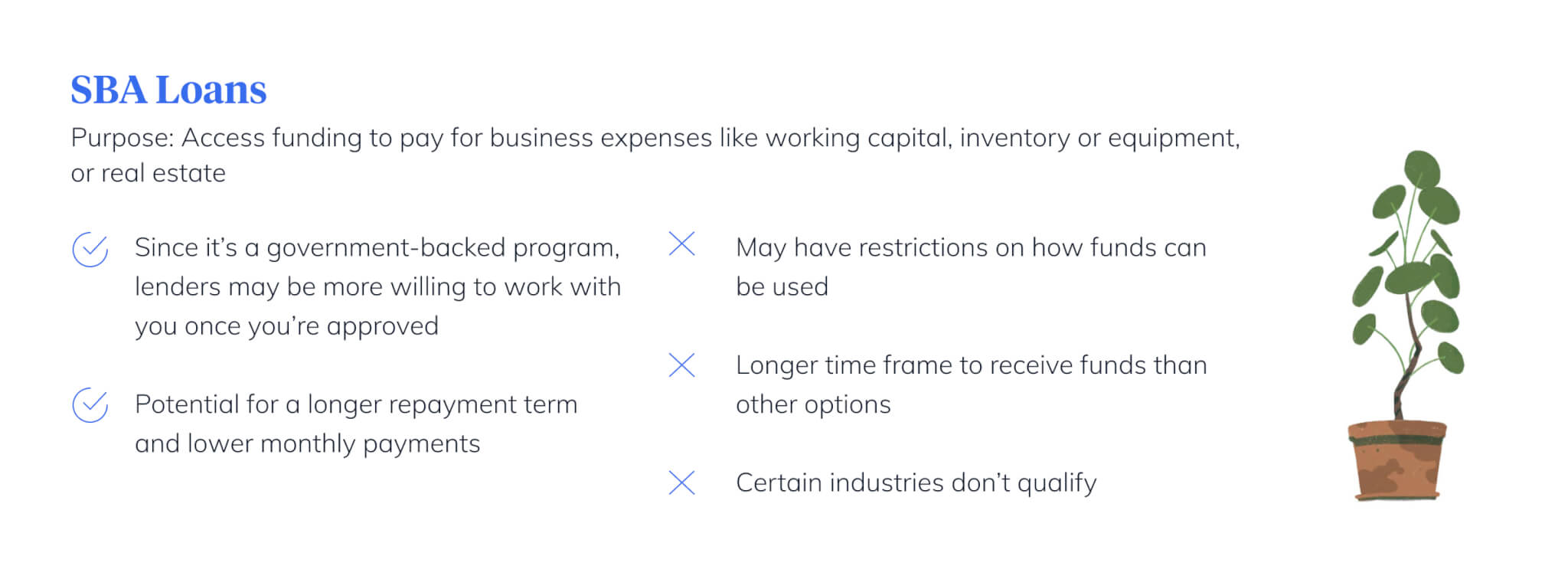 SBA loan pros and cons