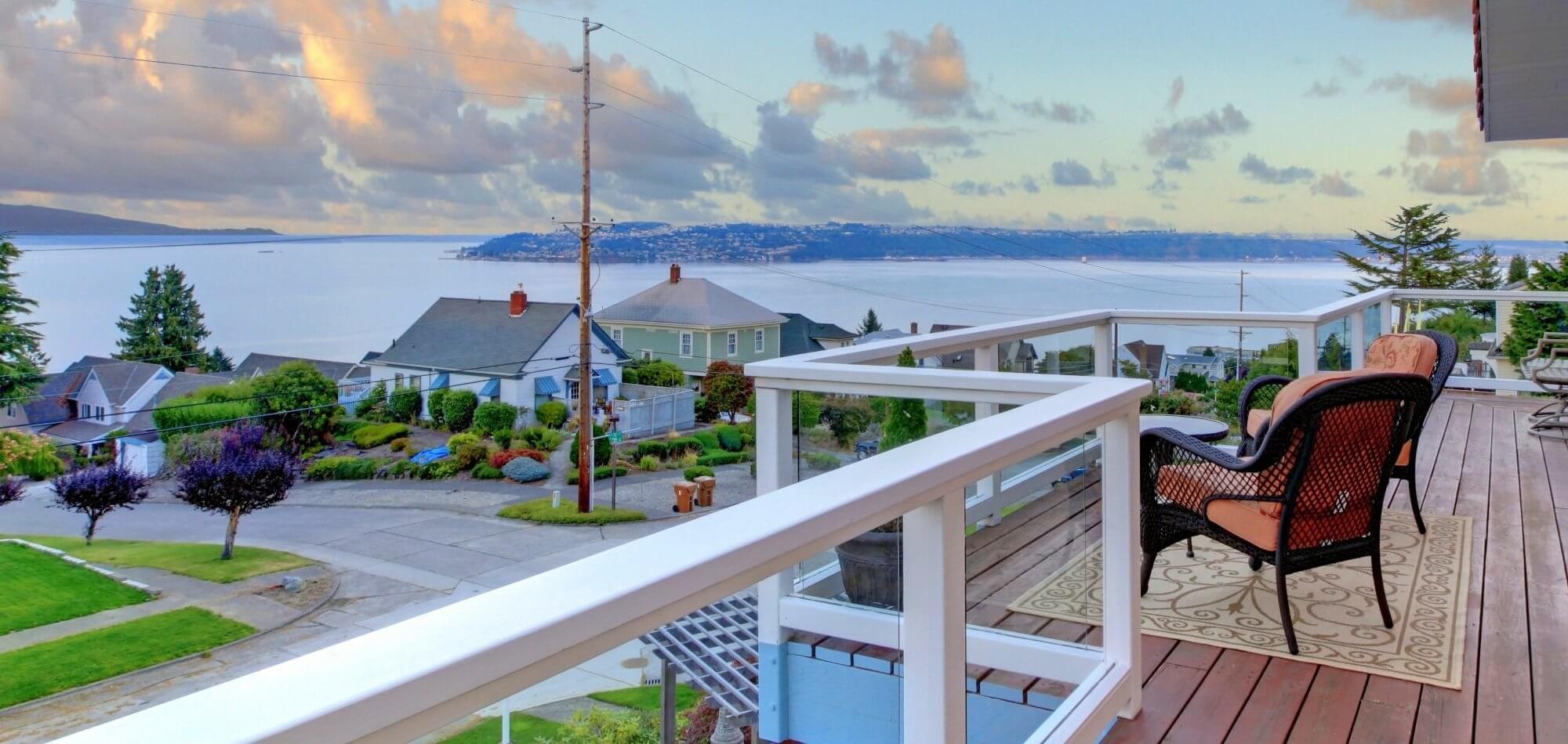 deck overlooking water views